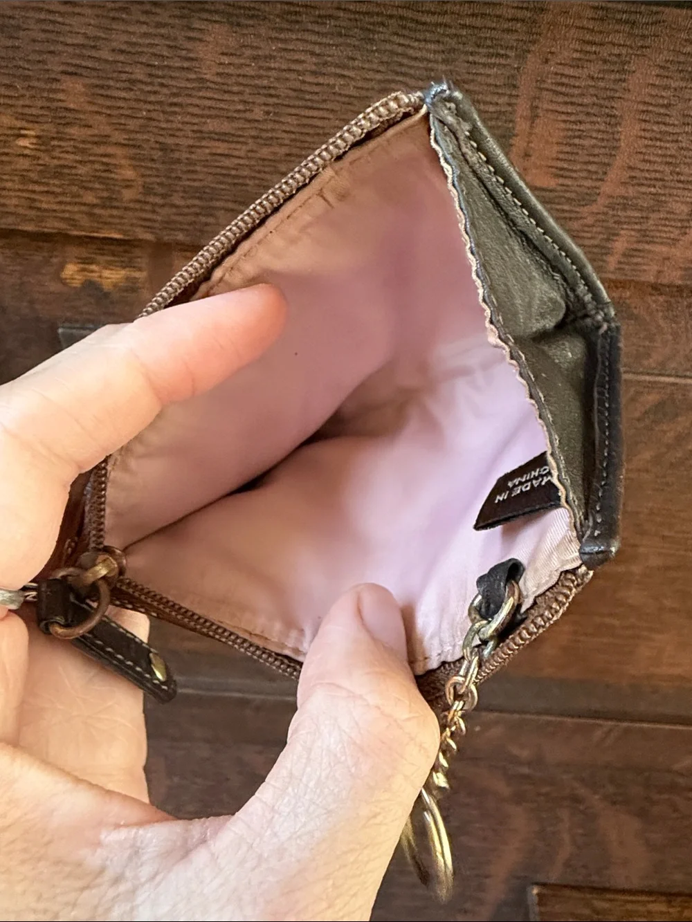 Coach C card holder wallet key chain